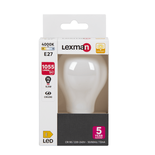 Bricocenter NATULIGHT LED BULB E27=75W FROSTED DROP NATURAL LIGHT
