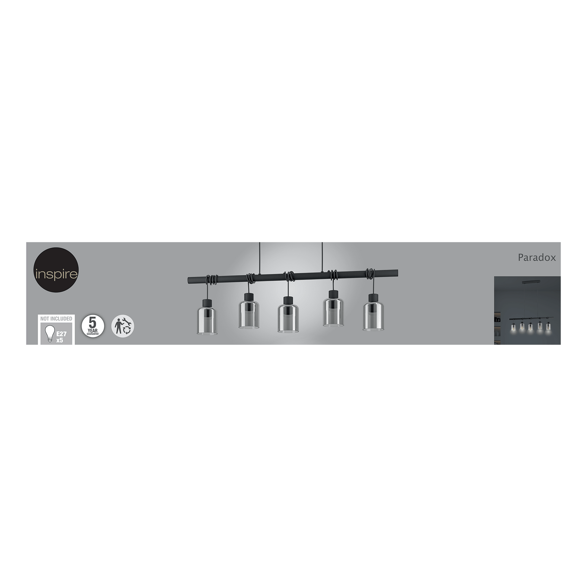 Bricocenter PARADOX METAL CHANDELIER BLACK 100CM 5XE27=40W