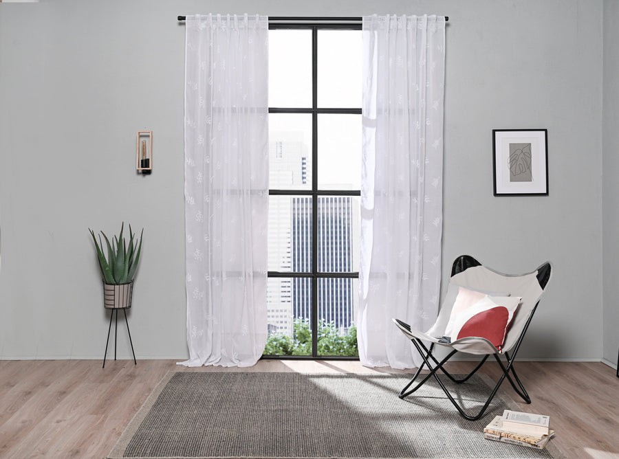 Bricocenter OPHELIE CURTAIN WHITE 140X280CM WEBBING AND CONCEALED LOOP