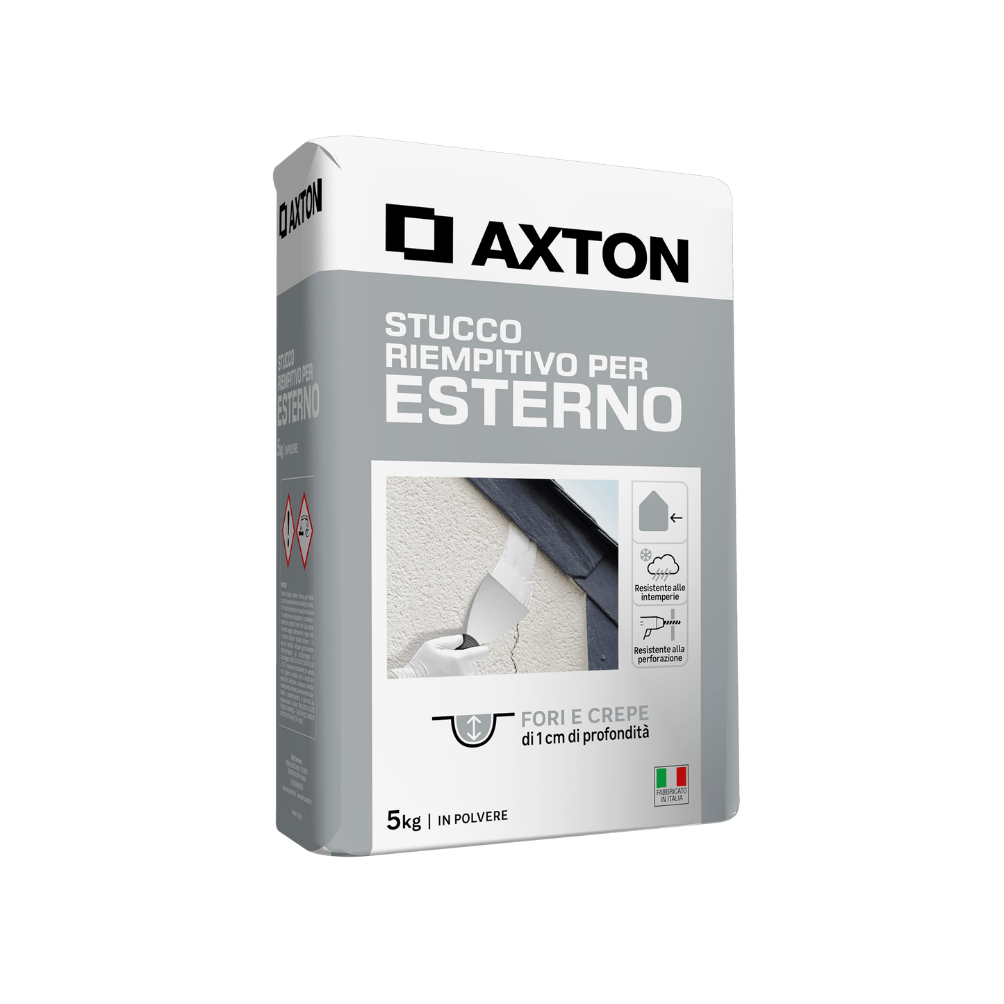 Bricocenter AXTON GREY ROUGH FILLER POWDER FOR INTERIOR/EXTERIOR USE 5 KG