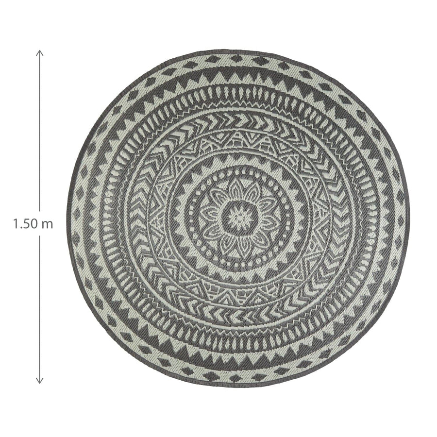 Bricocenter ENOS TRIBE OUTDOOR CARPET GREY D150 CM POLYPROPYLENE