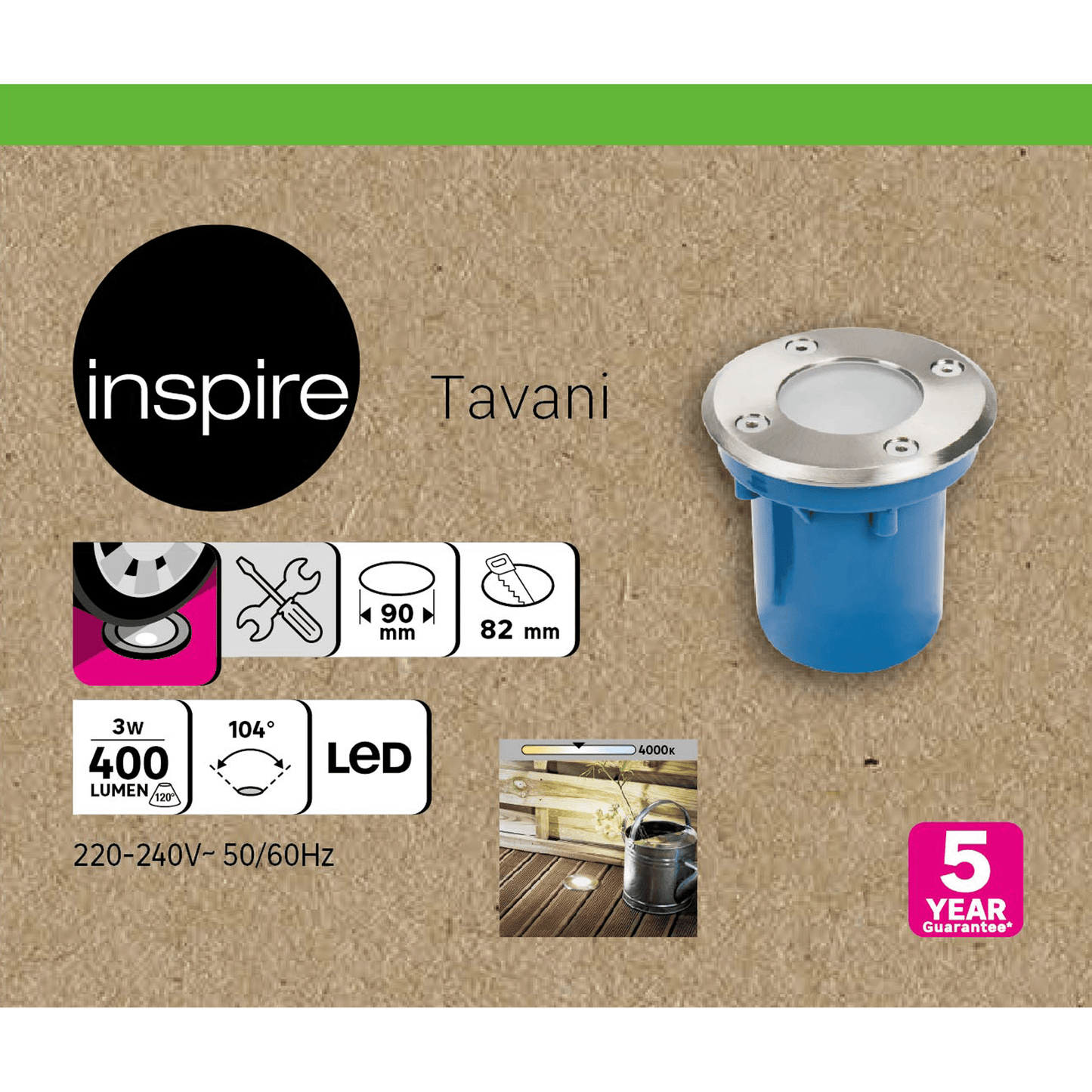 Bricocenter TAVANI GREY ALUMINIUM RECESSED SPOTLIGHT D9 H7.6 CM LED 3W NATURAL LIGHT IP67