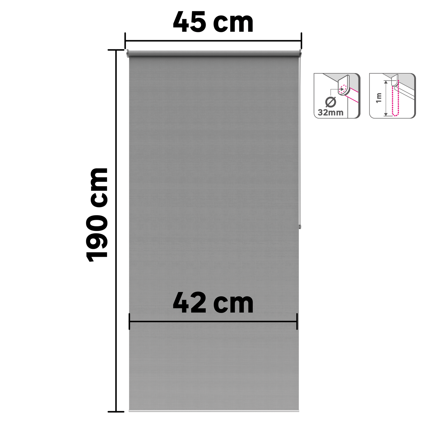 Bricocenter SAMBA GREY GRANITE FILTER ROLLER BLIND 45X190CM