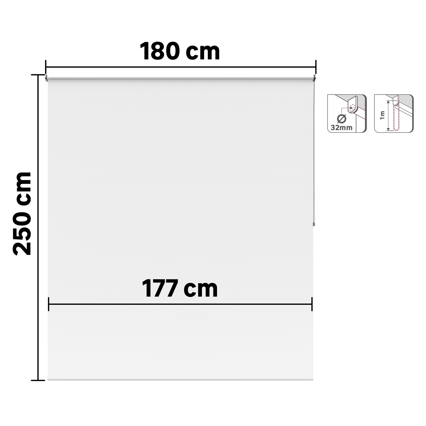 Bricocenter BOSSA WHITE OCCULTING ROLLER BLIND 180X250CM