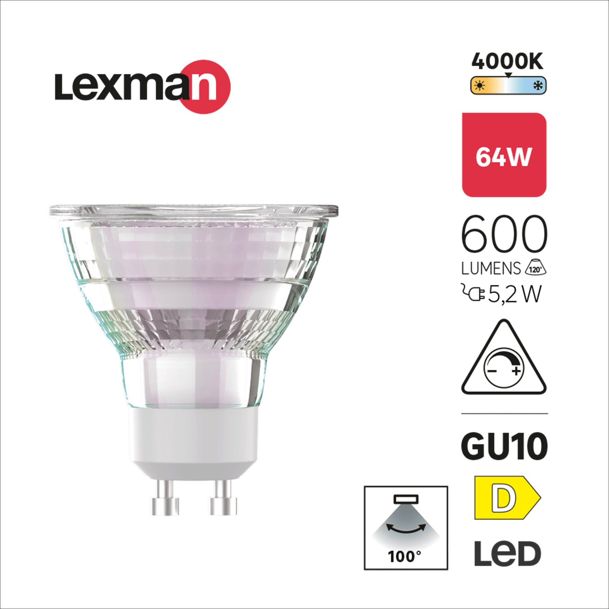 Bricocenter LED BULB GU10 64W CLEAR NATURAL LIGHT