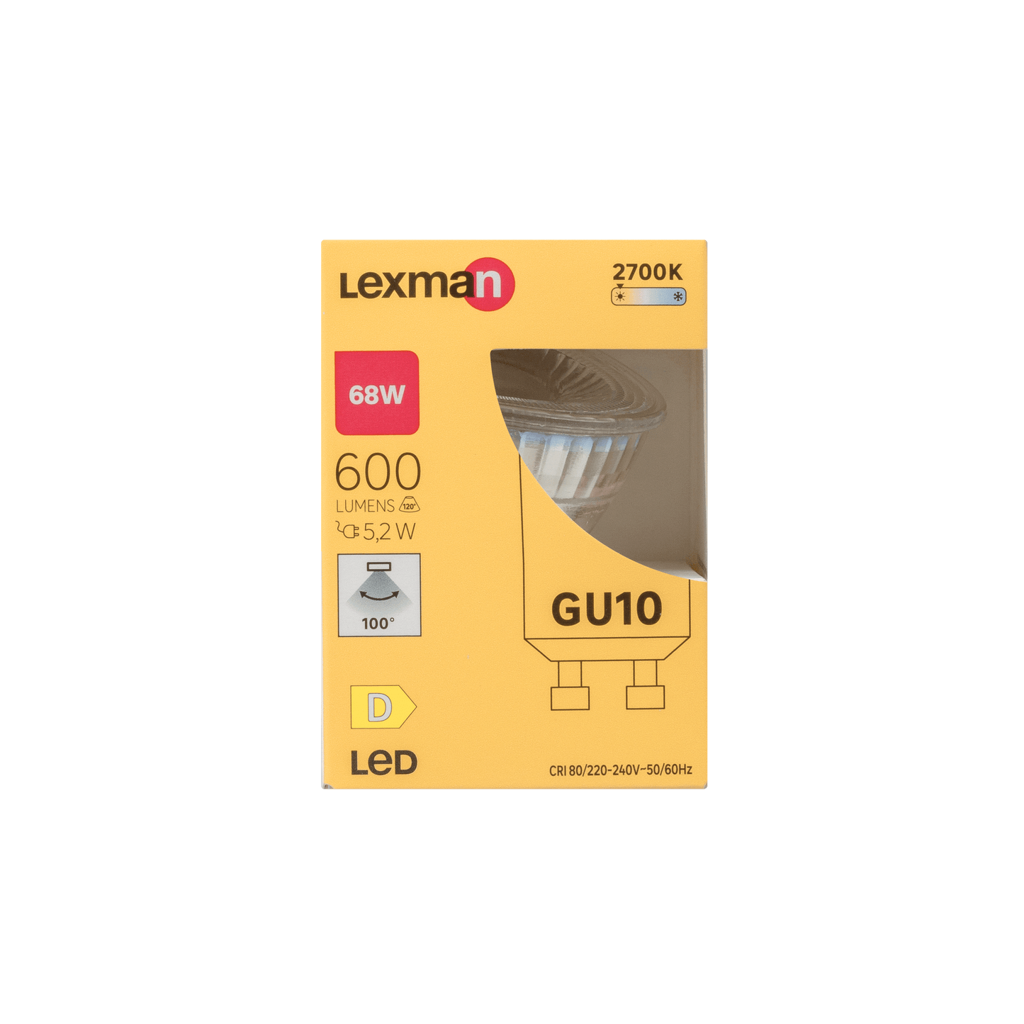 Bricocenter LED BULB GU10 68W TRANSPARENT WARM LIGHT