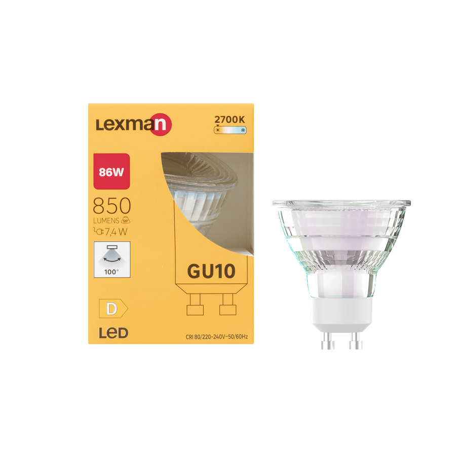 Bricocenter LED BULB GU10 86W TRANSPARENT WARM LIGHT