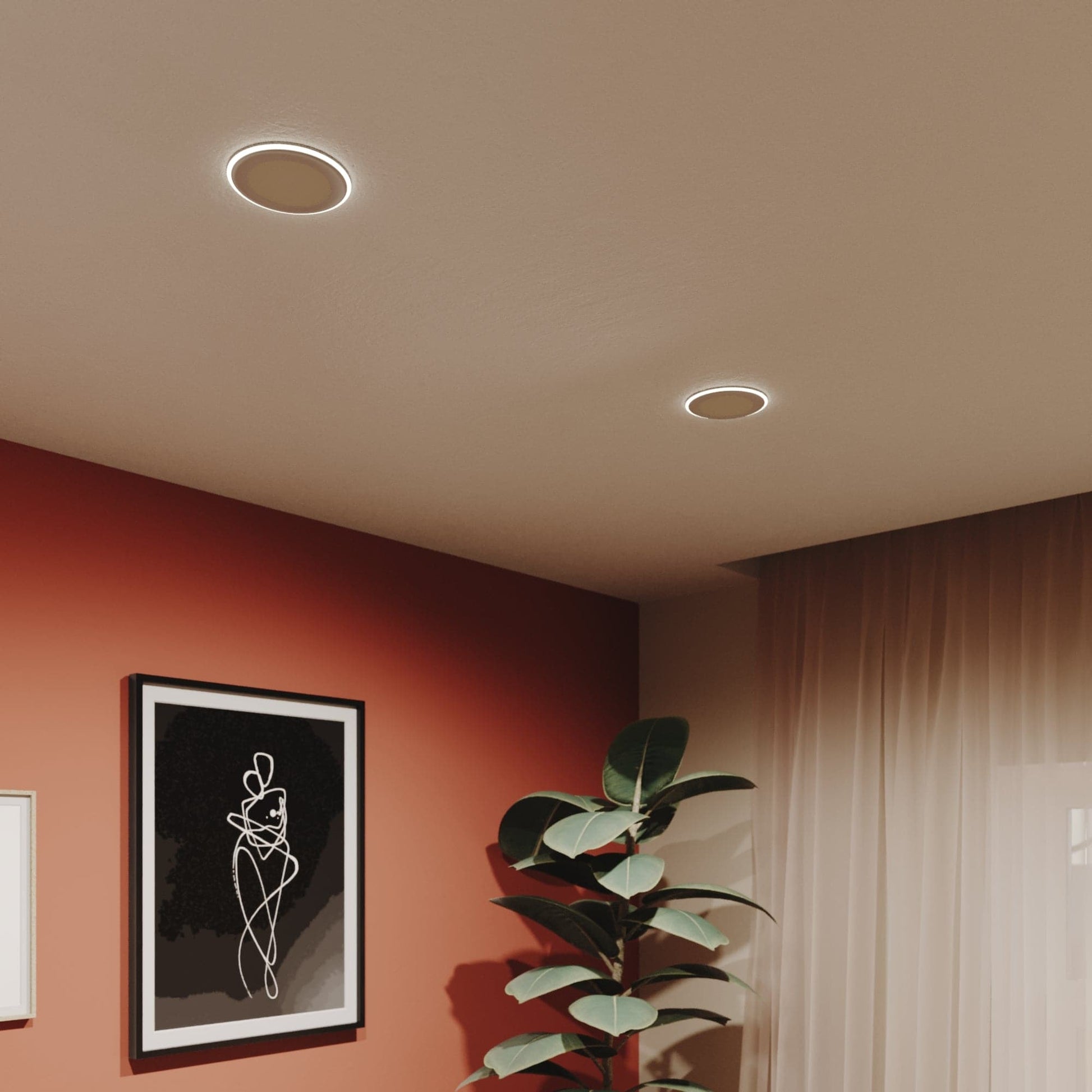 Bricocenter UFO RECESSED SPOTLIGHT PLASTIC WHITE D13 CM LED 12W NATURAL LIGHT