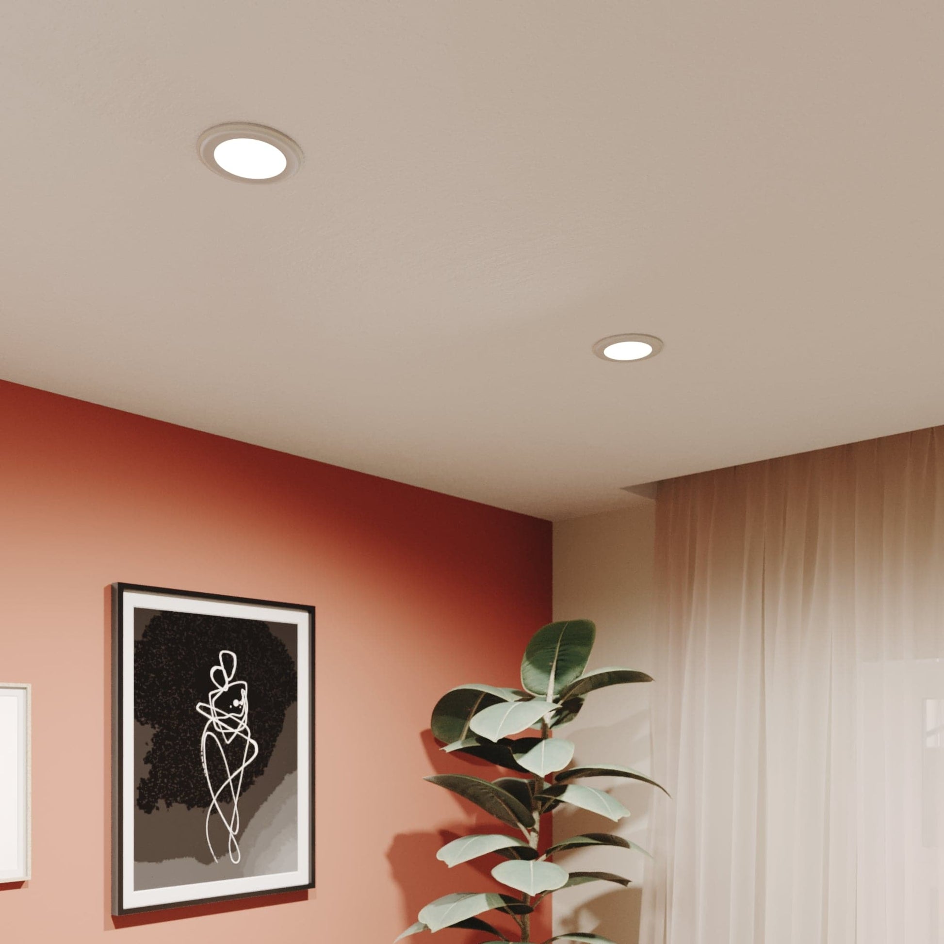 Bricocenter UFO RECESSED SPOTLIGHT PLASTIC WHITE D13 CM LED 12W NATURAL LIGHT
