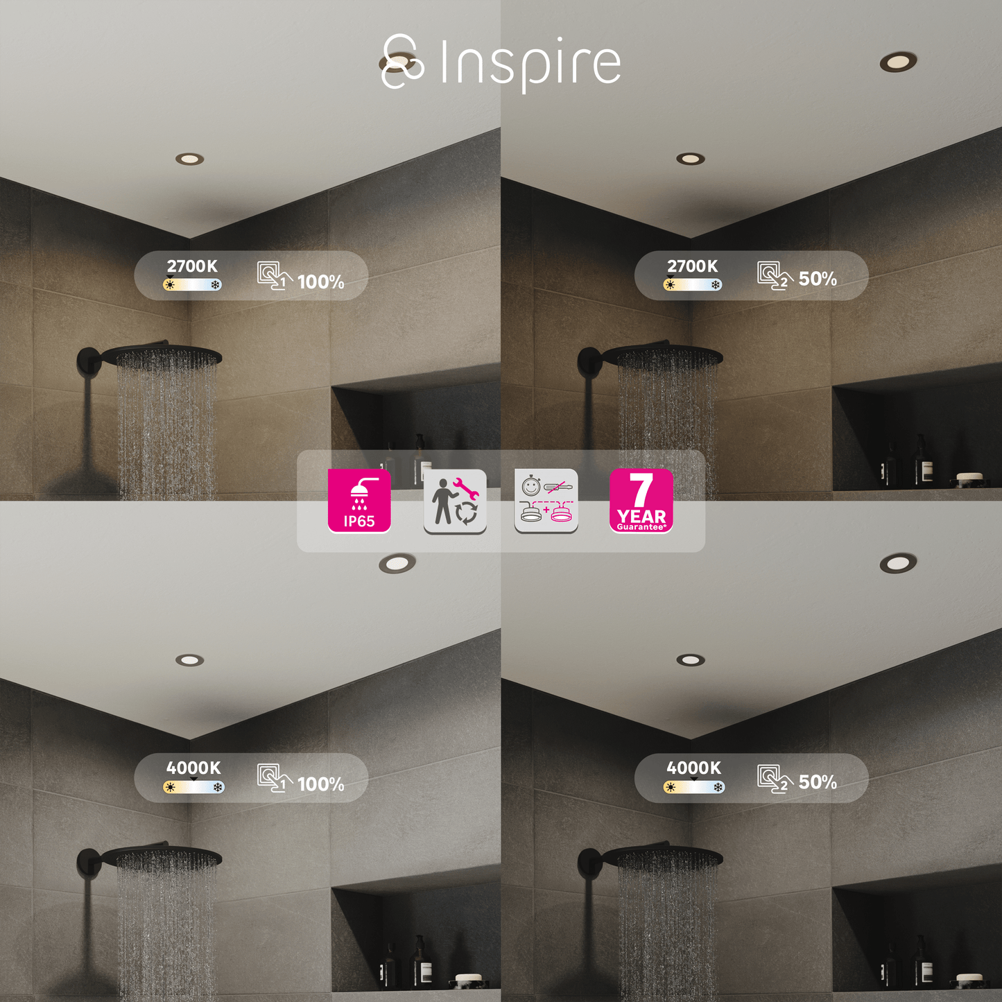 Bricocenter RECESSED SPOTLIGHT KILIA PLASTIC WHITE D7.2 CM LED 5W NATURAL LIGHT IP65