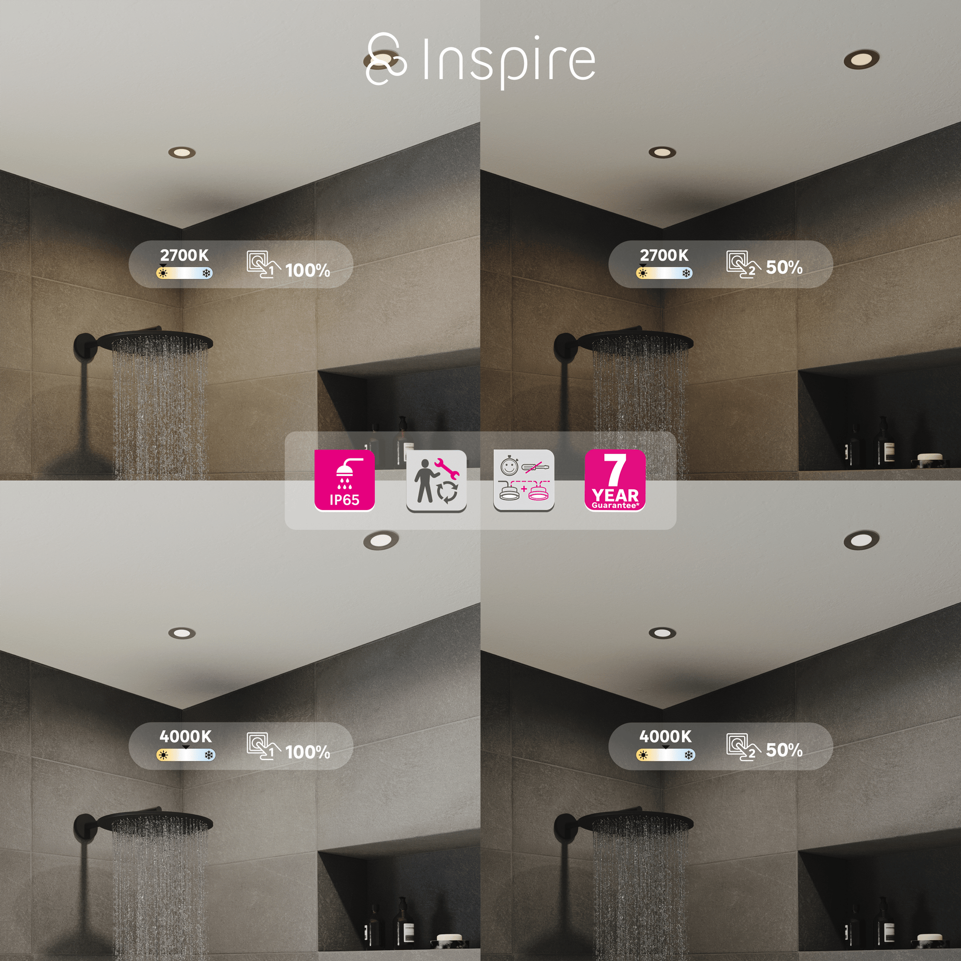 Bricocenter RECESSED SPOTLIGHT KILIA PLASTIC WHITE D7.2 CM LED 5W NATURAL LIGHT IP65