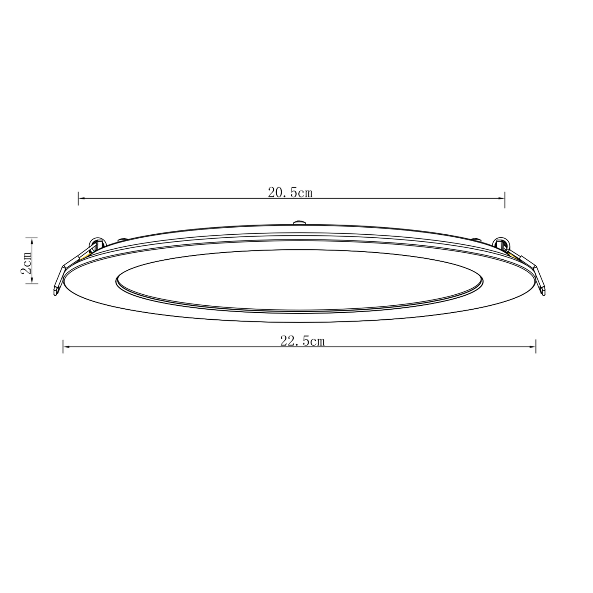 Bricocenter RECESSED SPOTLIGHT EXTRAFLAT ALUMINIUM WHITE D20.5 CM LED 18W CCT DIMMABLE IP44