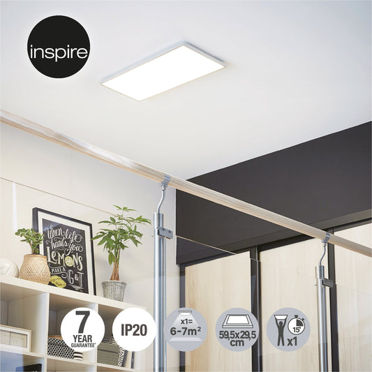 WHITE ALUMINIUM LED PANEL 30X60 CM 23WCCT DIMMABLE