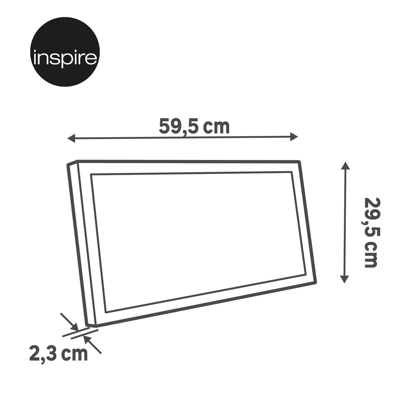 WHITE ALUMINIUM LED PANEL 30X60 CM 23WCCT DIMMABLE
