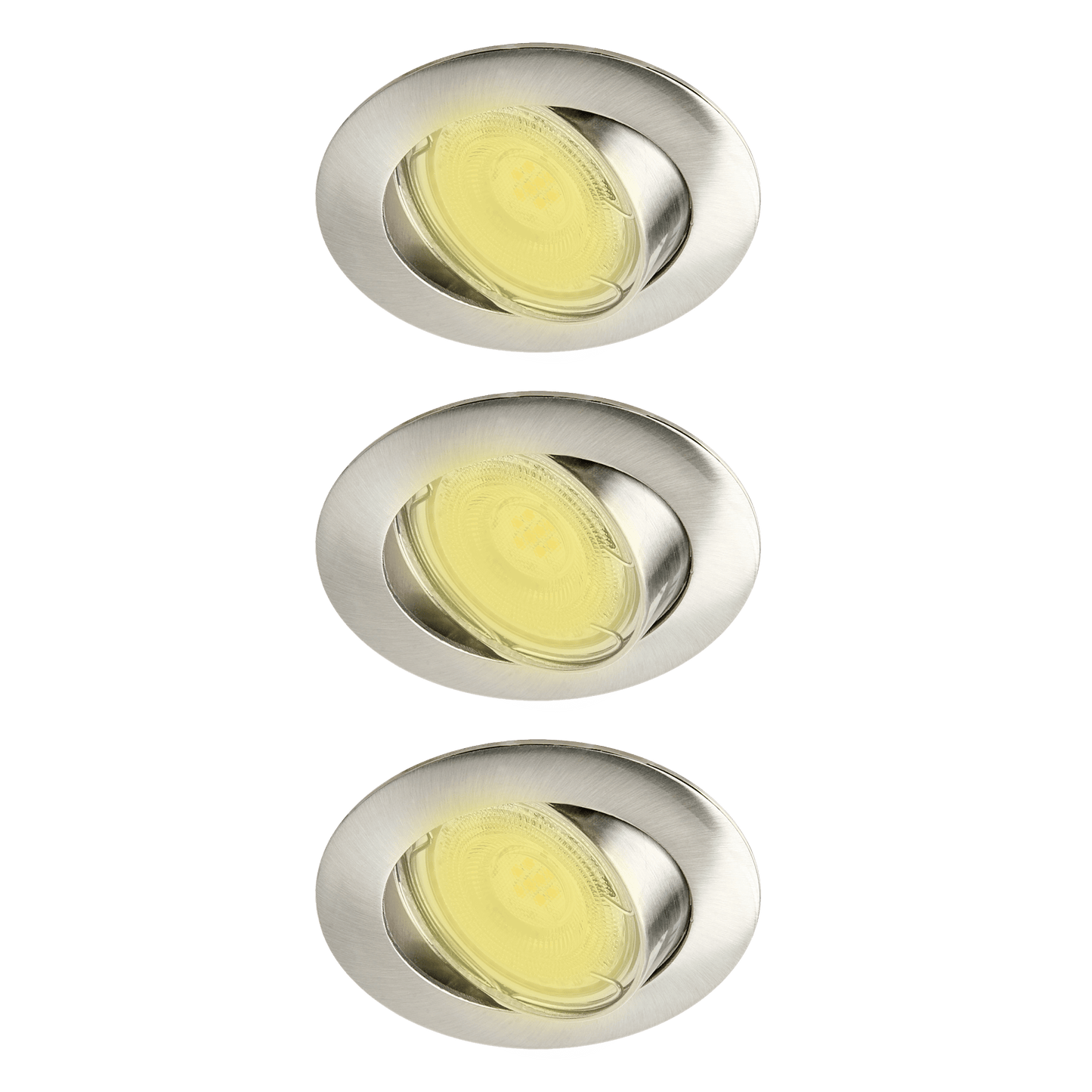 Bricocenter 3 RECESSED SPOTLIGHTS CLANE ALUMINIUM NICKEL D7.5 CM LED GU10=6W WARM LIGHT ADJUSTABLE