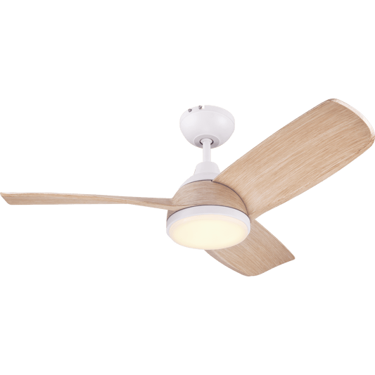 Bricocenter CHERCH WOOD EFFECT CEILING FAN D107 CM LED 28W 2200LM CCT DIMMABLE 3 BLADES