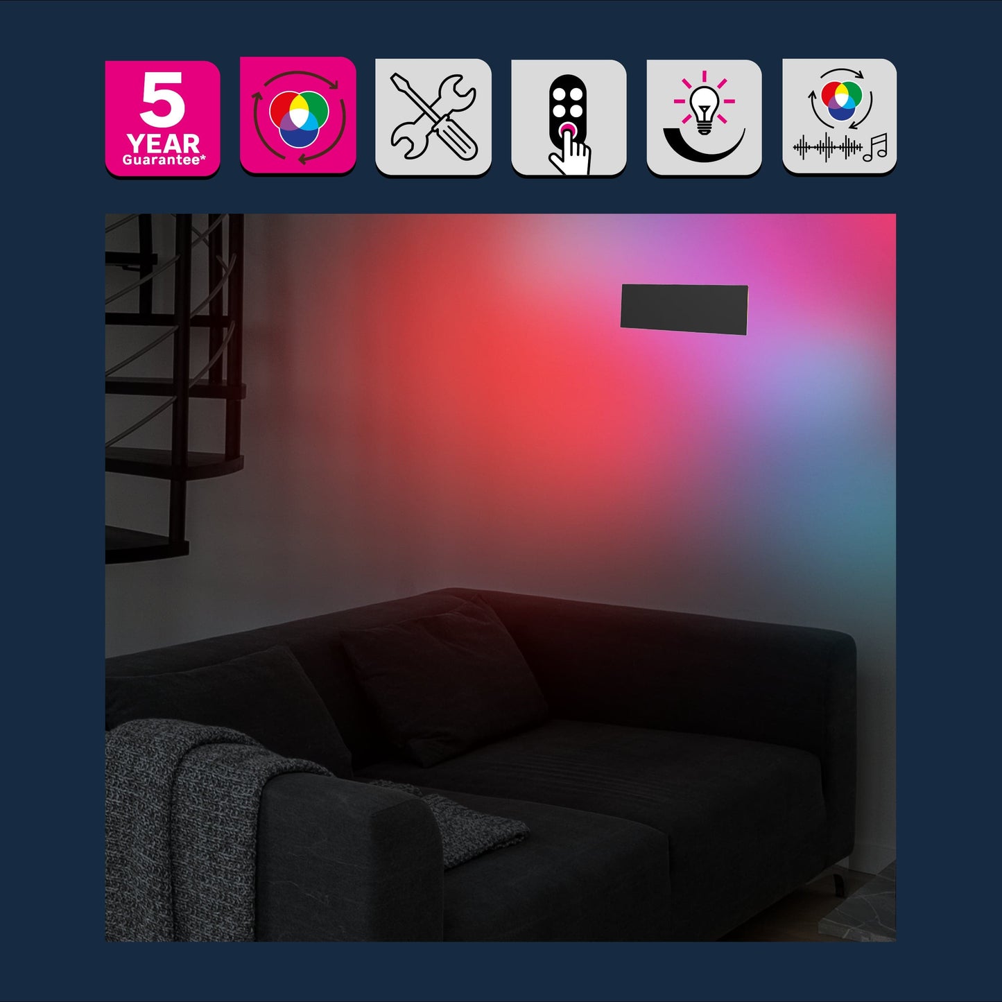 Bricocenter KENSHI WALL LIGHT 27XH8 CM 10W RGBW