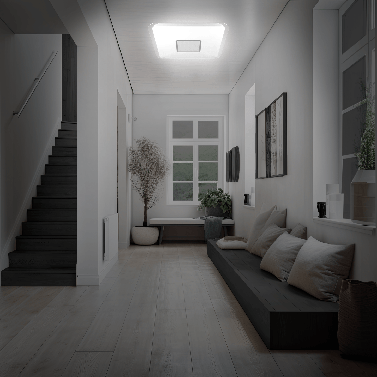 Bricocenter CEILING LAMP VIZZINI METAL WHITE 56X56CM LED 30W CCT DIMMABLE