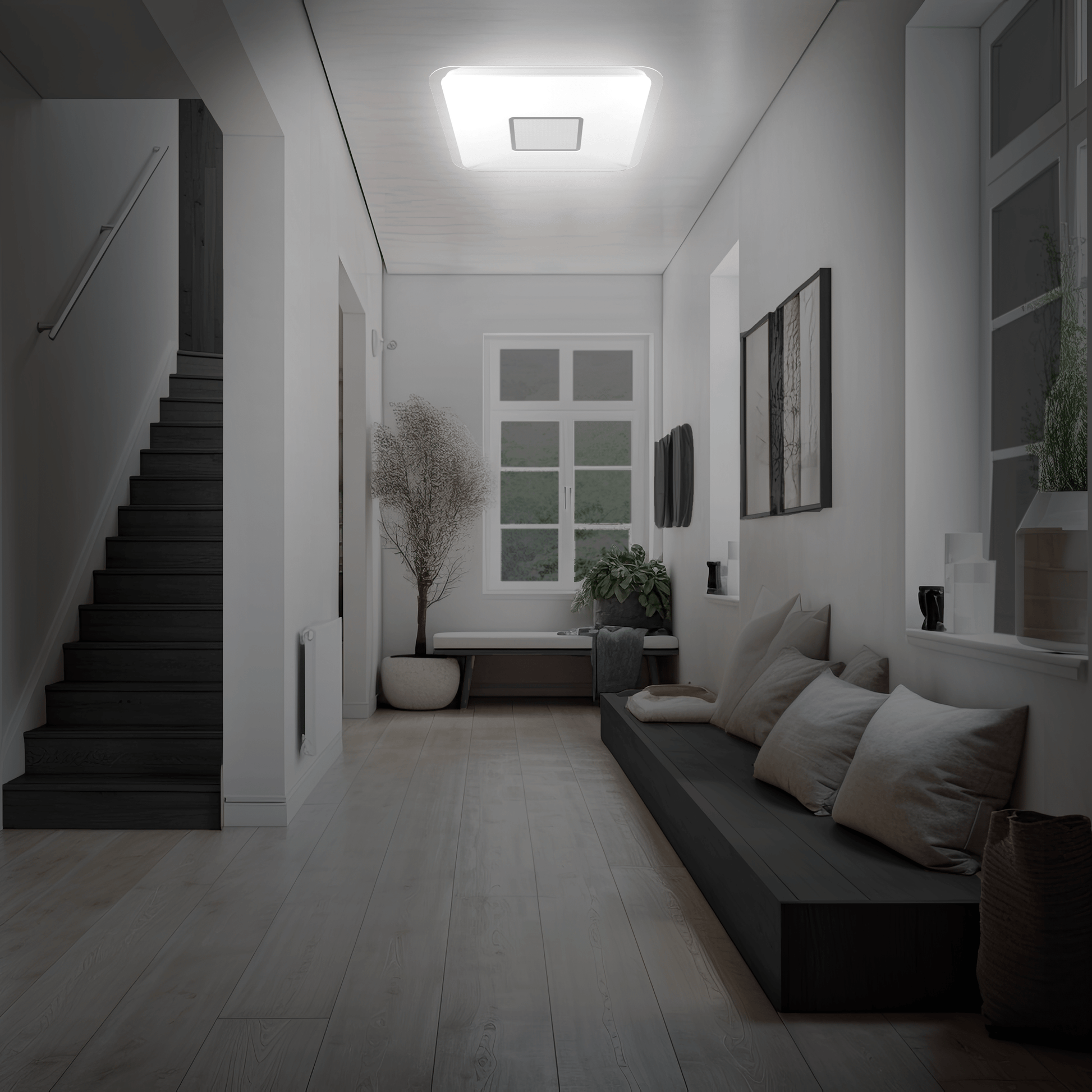 Bricocenter CEILING LAMP VIZZINI METAL WHITE 56X56CM LED 30W CCT DIMMABLE