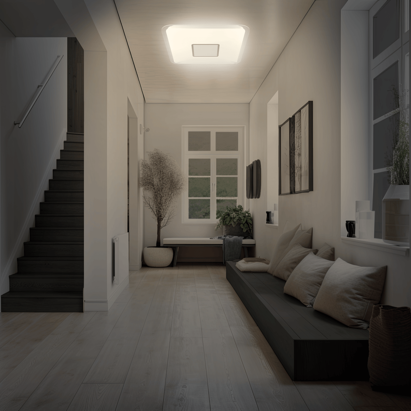 Bricocenter CEILING LAMP VIZZINI METAL WHITE 56X56CM LED 30W CCT DIMMABLE