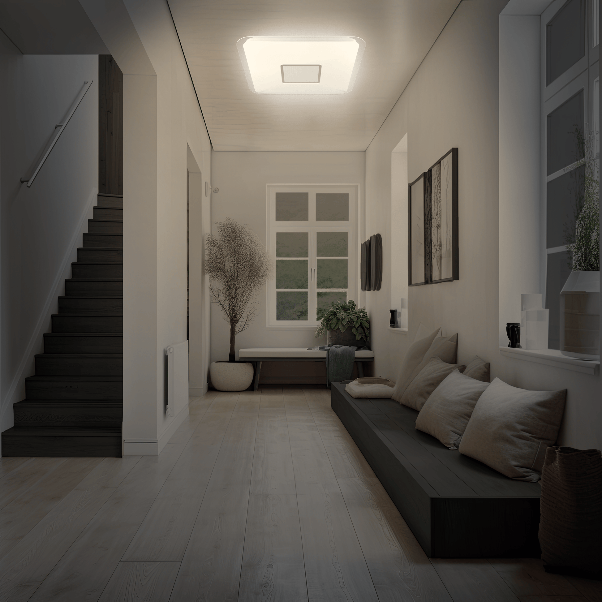 Bricocenter CEILING LAMP VIZZINI METAL WHITE 56X56CM LED 30W CCT DIMMABLE
