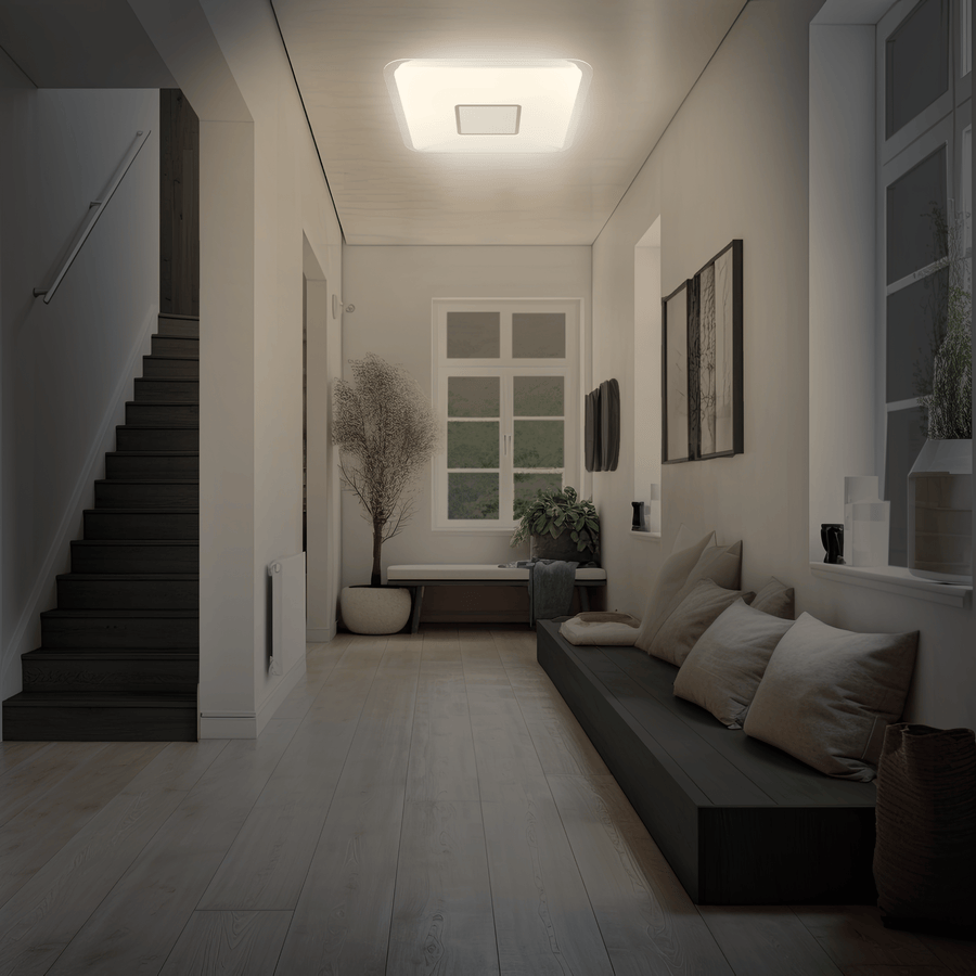 Bricocenter CEILING LAMP VIZZINI METAL WHITE 56X56CM LED 30W CCT DIMMABLE