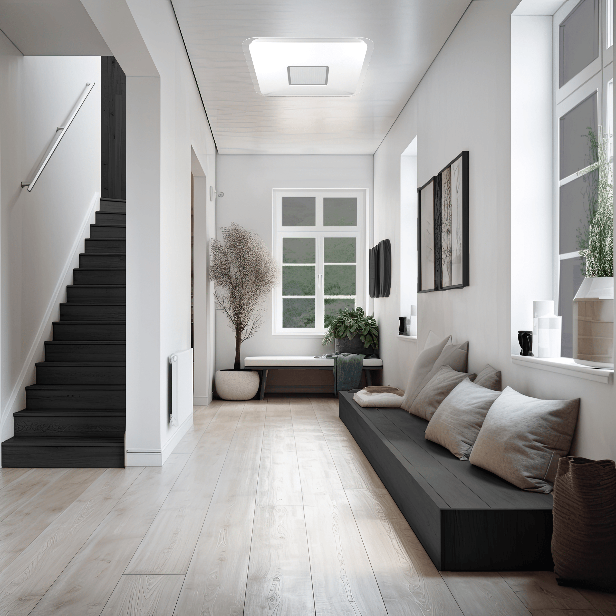 Bricocenter CEILING LAMP VIZZINI METAL WHITE 56X56CM LED 30W CCT DIMMABLE