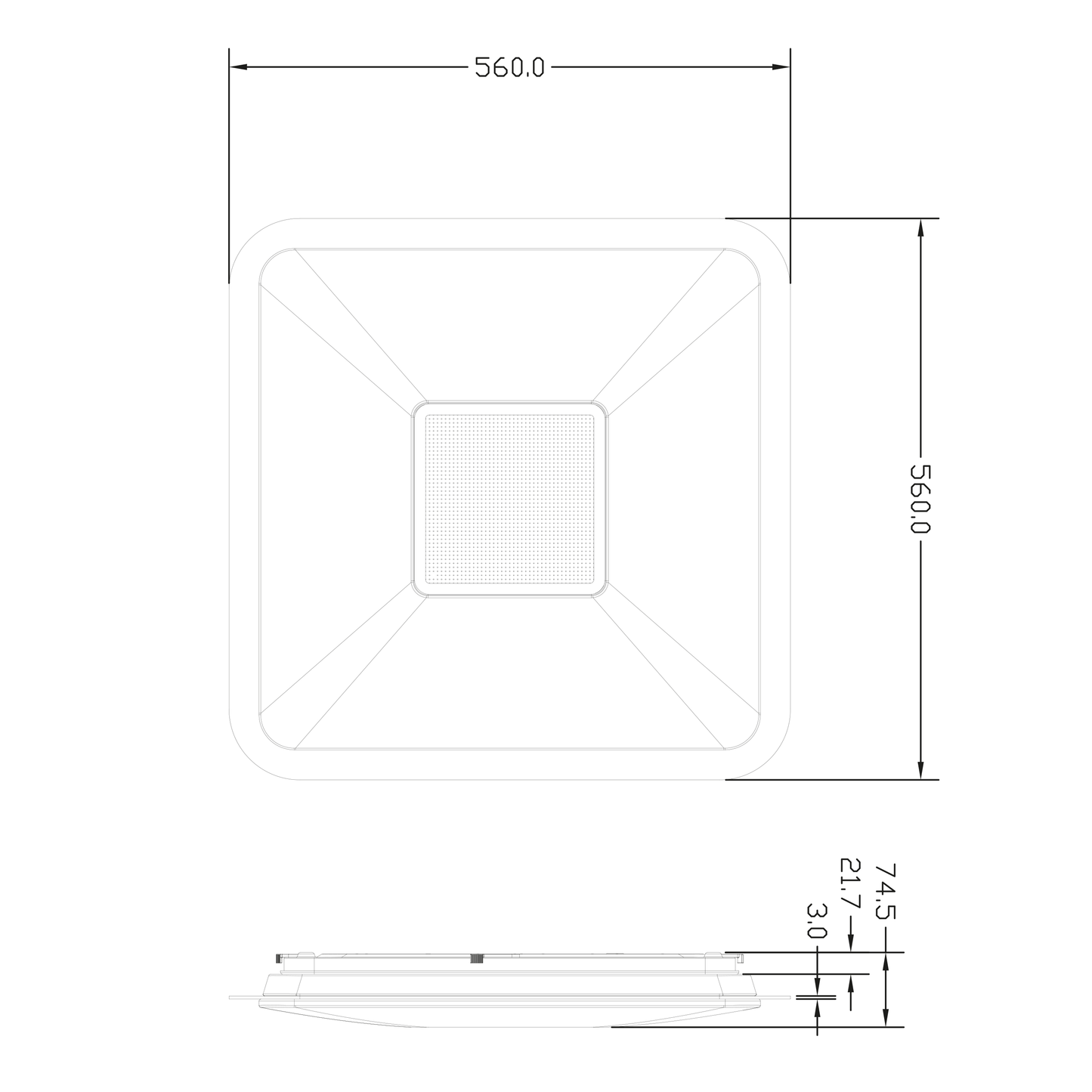 Bricocenter CEILING LAMP VIZZINI METAL WHITE 56X56CM LED 30W CCT DIMMABLE