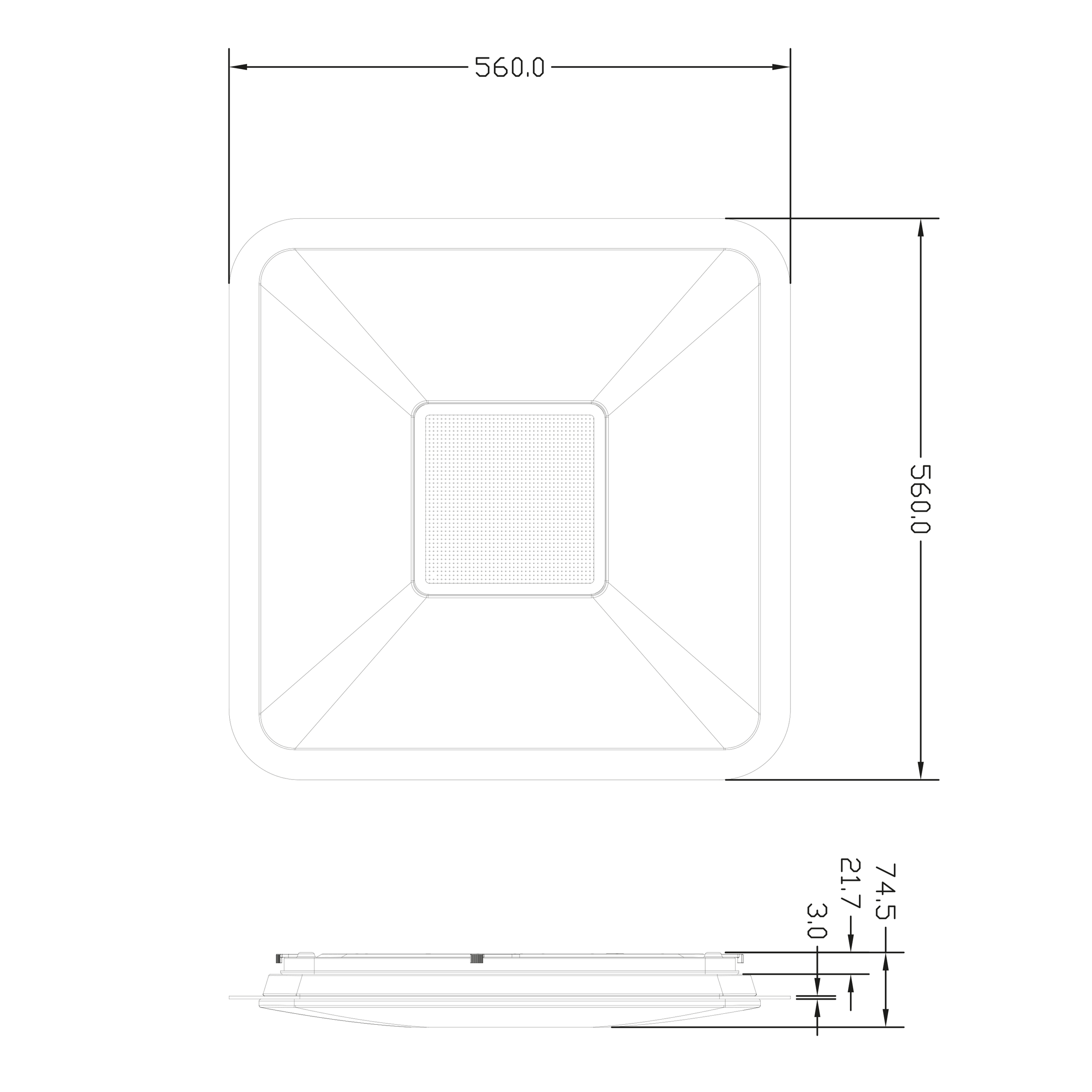 Bricocenter CEILING LAMP VIZZINI METAL WHITE 56X56CM LED 30W CCT DIMMABLE