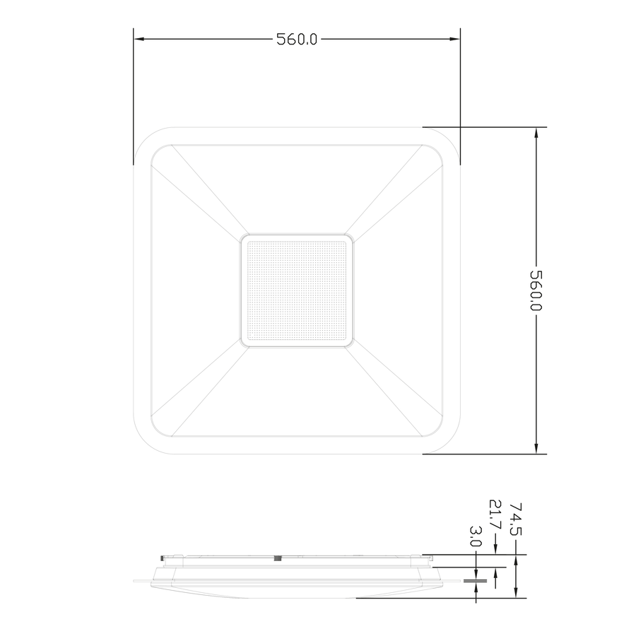 Bricocenter CEILING LAMP VIZZINI METAL WHITE 56X56CM LED 30W CCT DIMMABLE