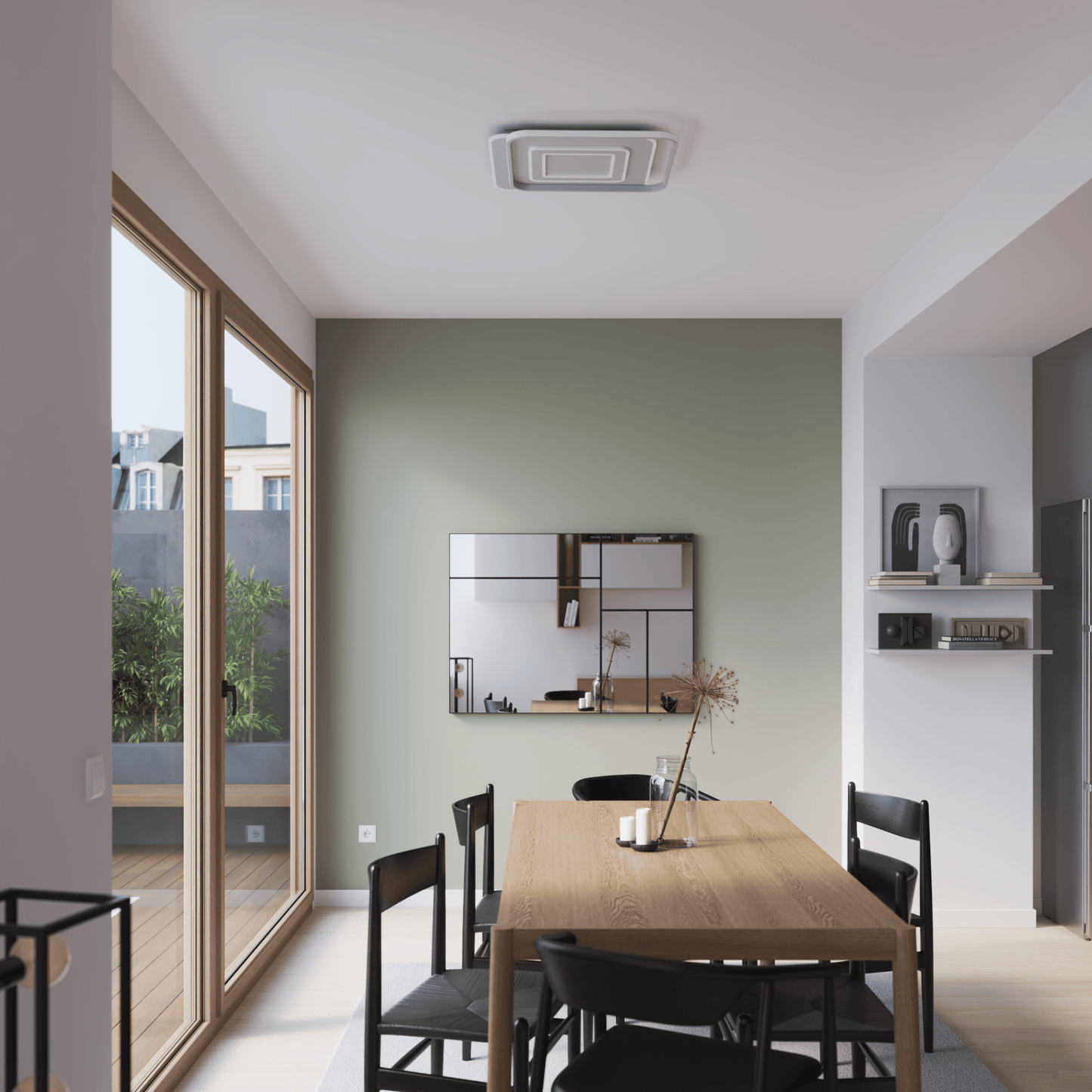 Bricocenter CEILING LIGHT EMINGO METAL WHITE 48X48CM LED 100W CCT DIMMABLE
