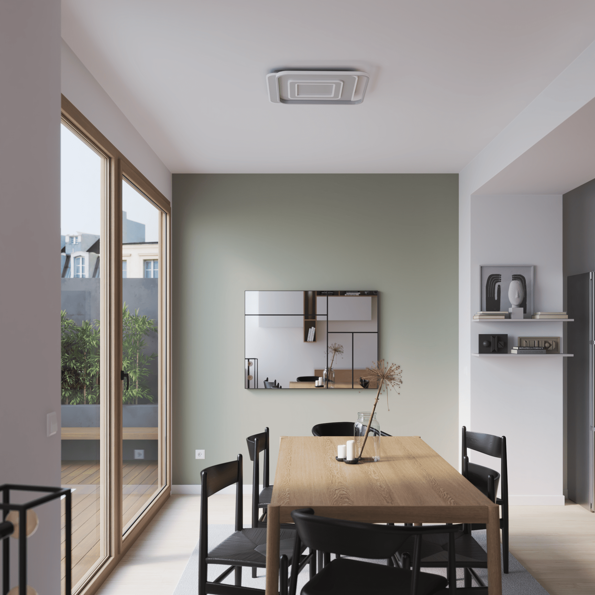 Bricocenter CEILING LIGHT EMINGO METAL WHITE 48X48CM LED 100W CCT DIMMABLE