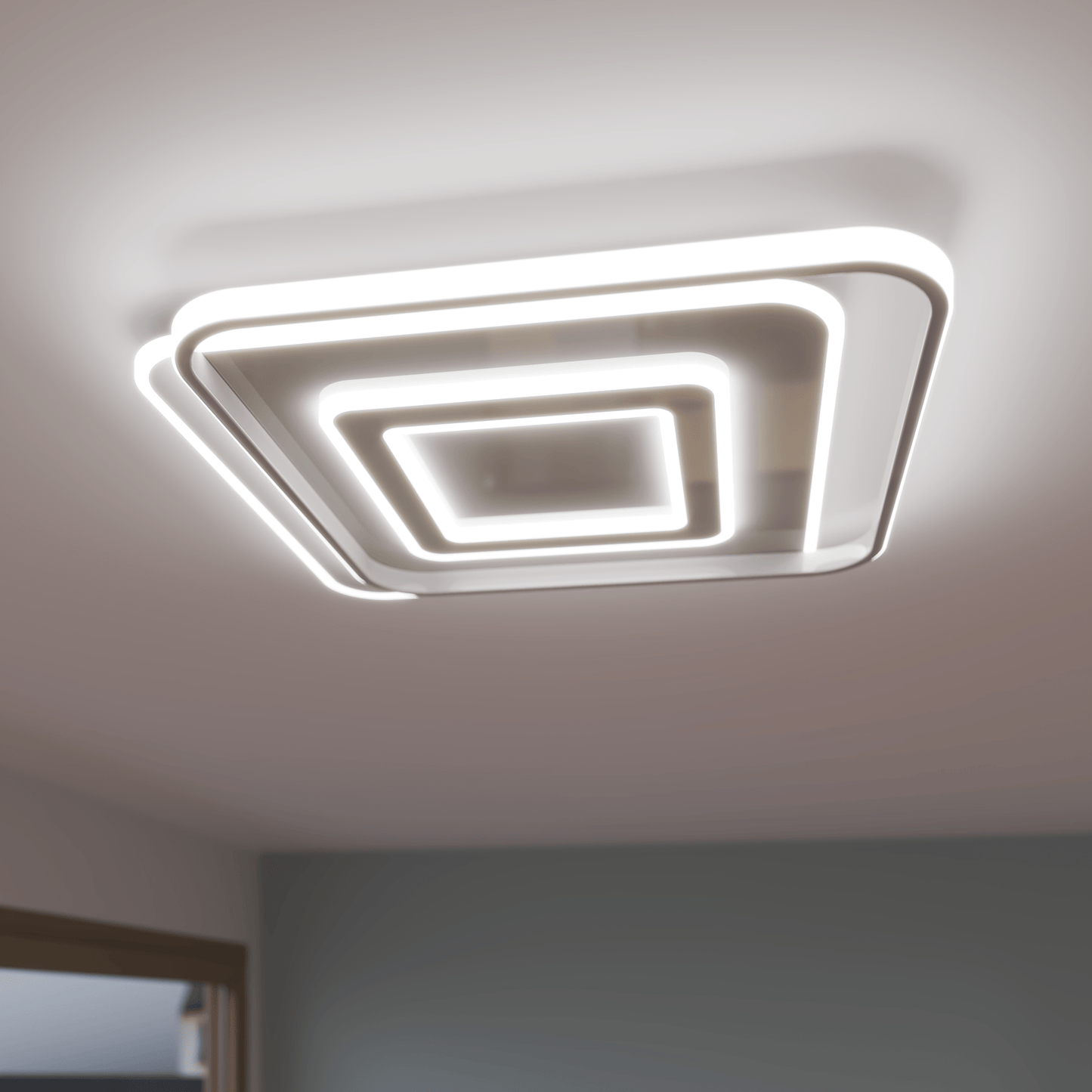 Bricocenter CEILING LIGHT EMINGO METAL WHITE 48X48CM LED 100W CCT DIMMABLE