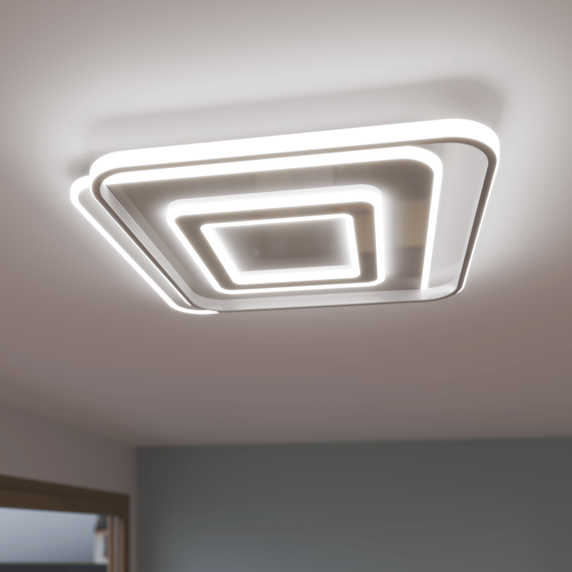Bricocenter CEILING LIGHT EMINGO METAL WHITE 48X48CM LED 100W CCT DIMMABLE