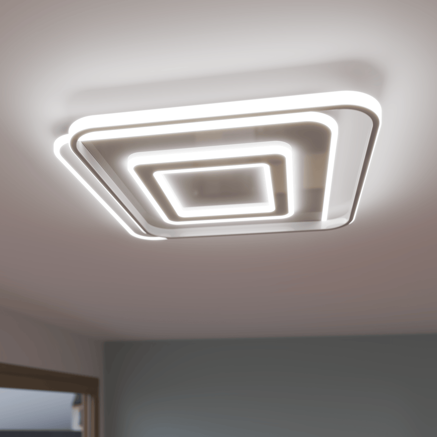 Bricocenter CEILING LIGHT EMINGO METAL WHITE 48X48CM LED 100W CCT DIMMABLE
