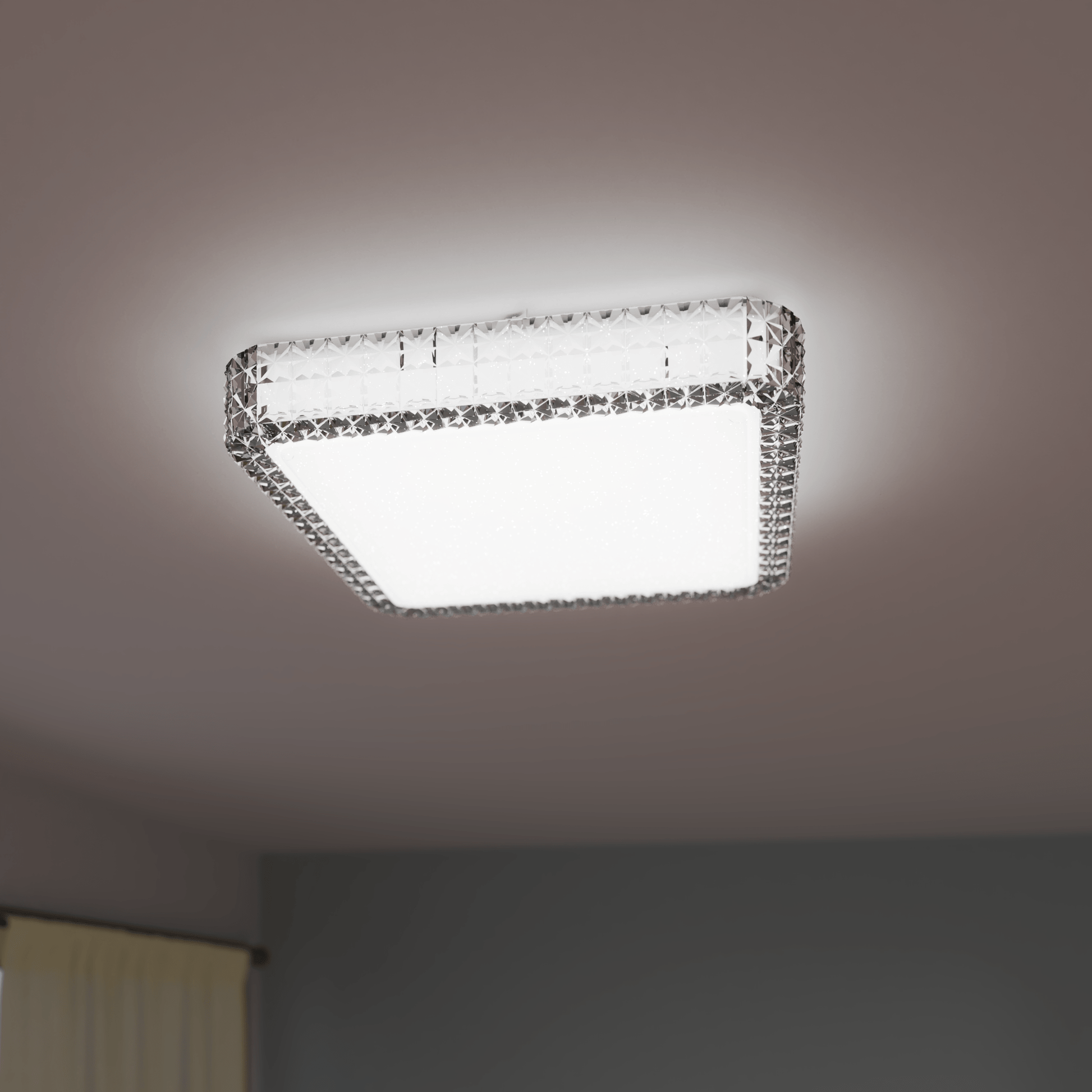 Bricocenter DIAMOND METAL CEILING LIGHT WHITE 40X40CM LED 18W CCT DIMMABLE