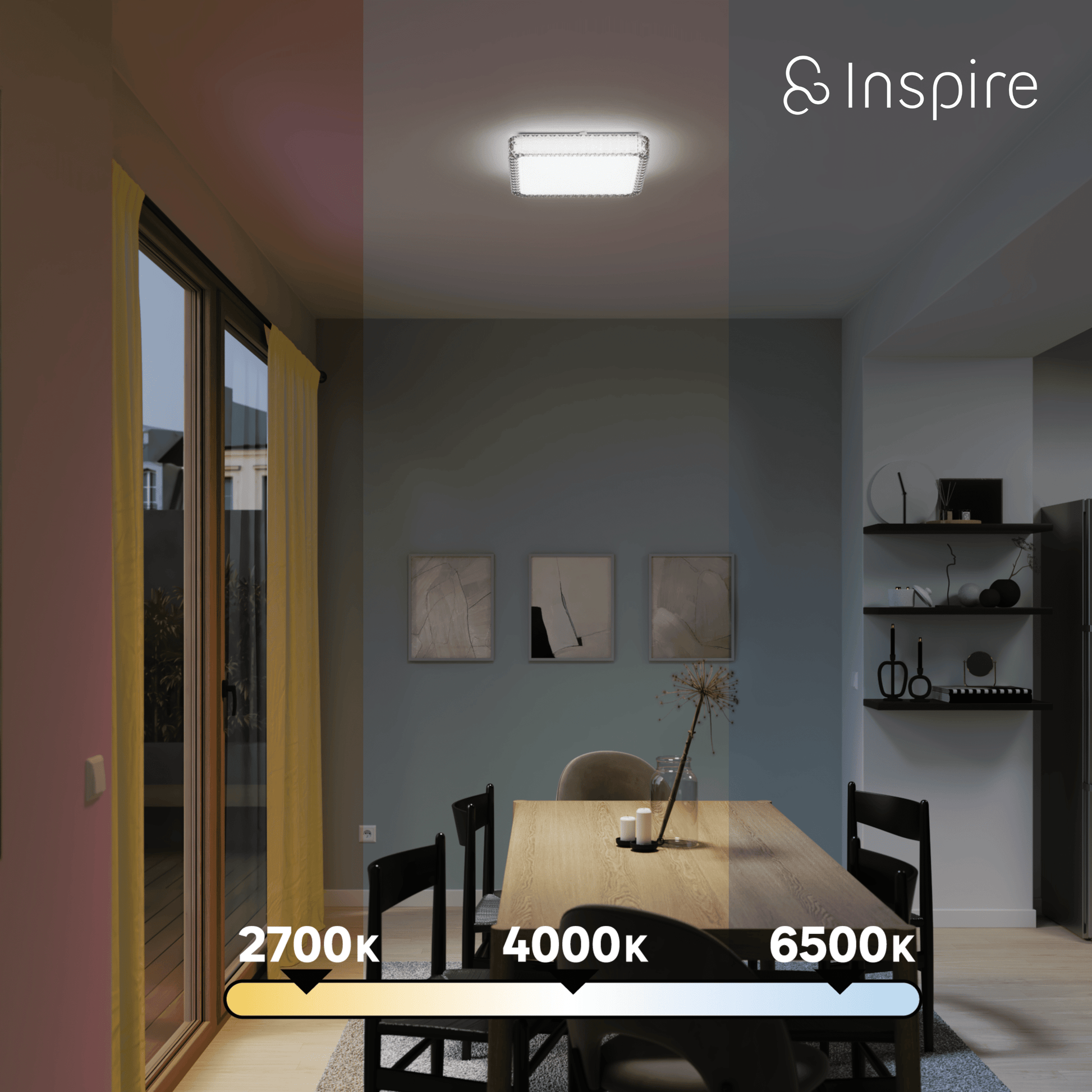 Bricocenter DIAMOND METAL CEILING LIGHT WHITE 40X40CM LED 18W CCT DIMMABLE