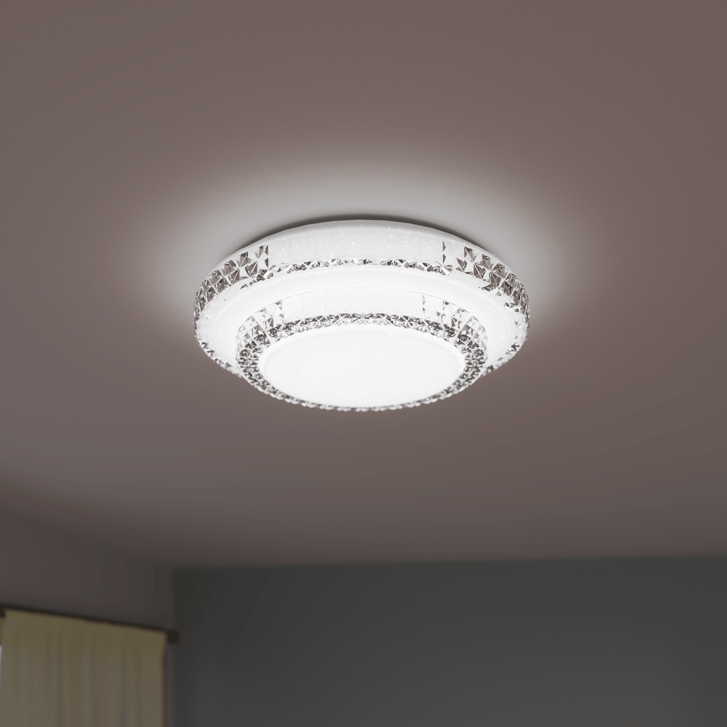 Bricocenter DIAMOND CEILING LIGHT METAL WHITE D40CM LED 18W CCT DIMMABLE
