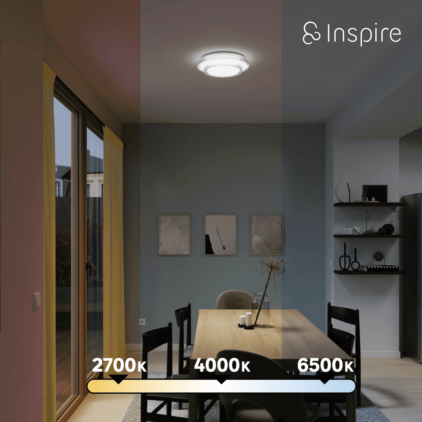 Bricocenter DIAMOND CEILING LIGHT METAL WHITE D40CM LED 18W CCT DIMMABLE