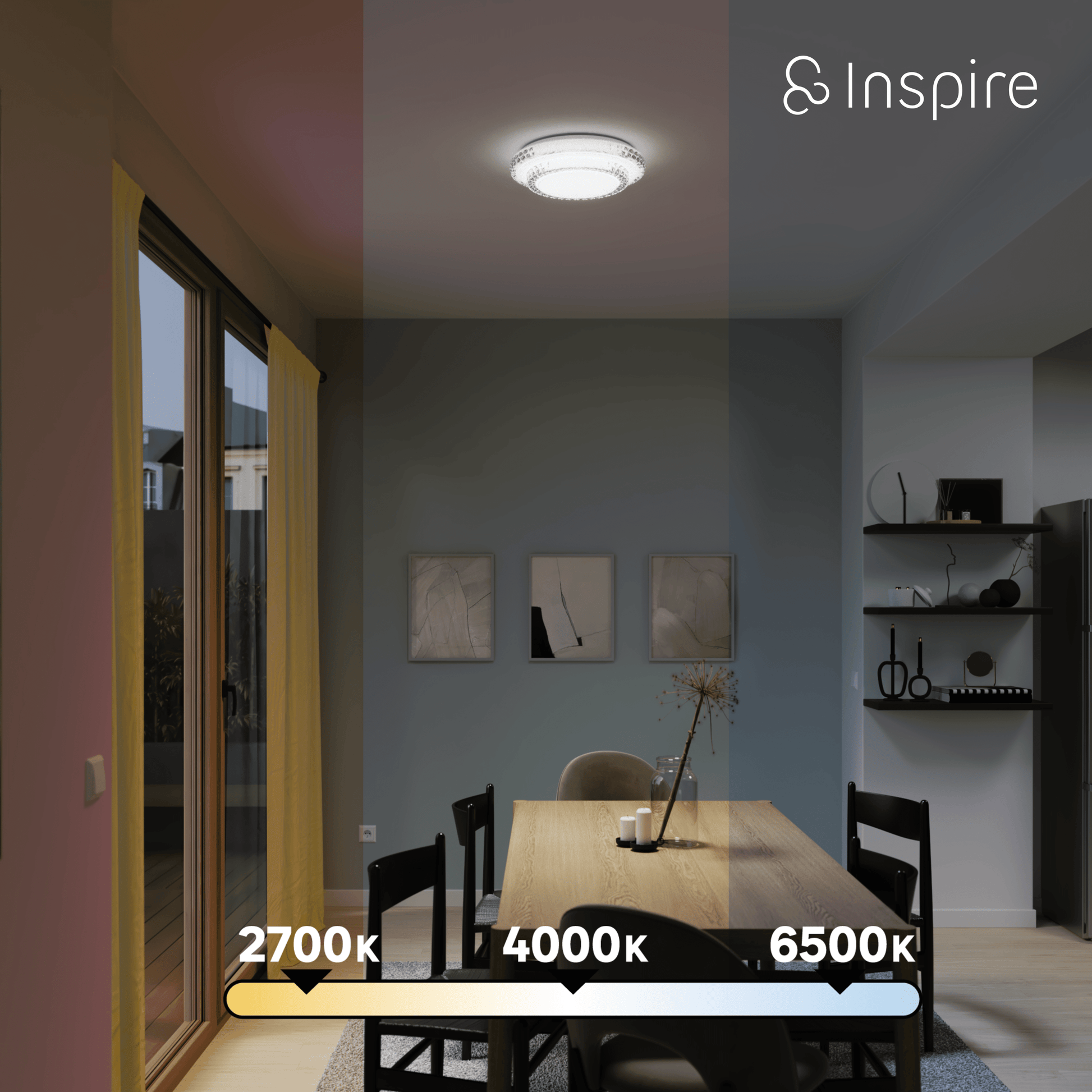 Bricocenter DIAMOND CEILING LIGHT METAL WHITE D40CM LED 18W CCT DIMMABLE