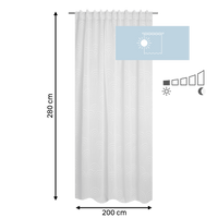 MATAHINA WHITE FILTER CURTAIN 200X280CM WITH WEBBING AND LOOP