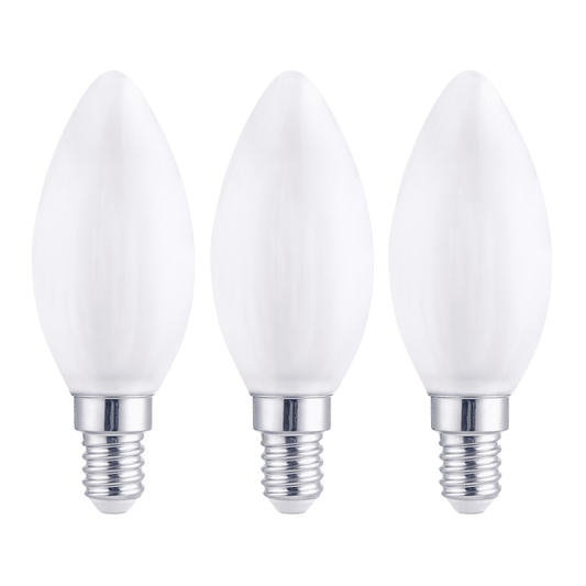 Bricocenter 3 LED BULBS E14 =60W CANDLE FROSTED WARM LIGHT