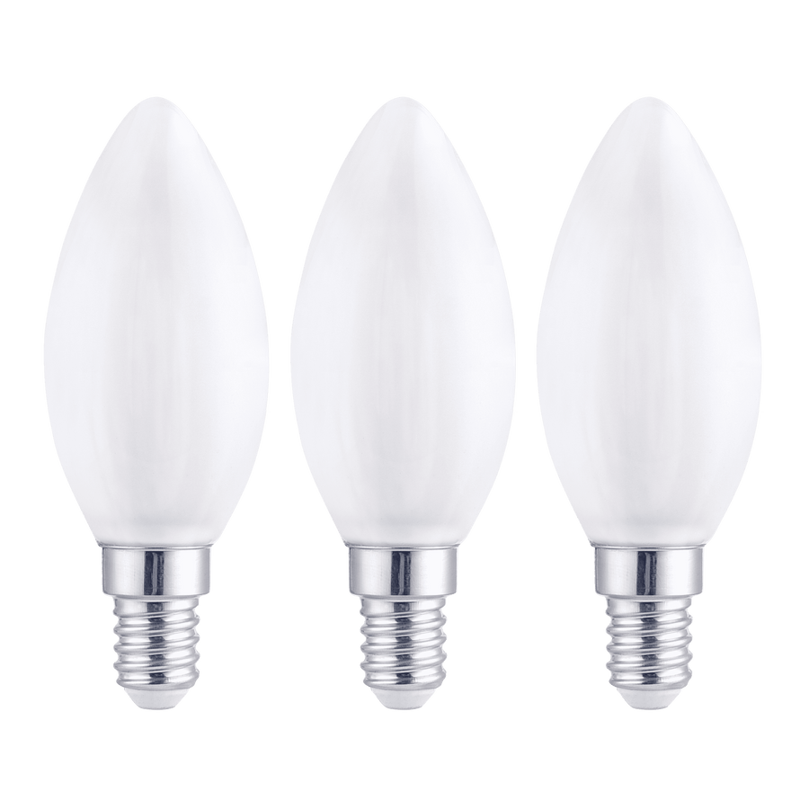 Bricocenter 3 LED BULBS E14 =60W CANDLE FROSTED WARM LIGHT