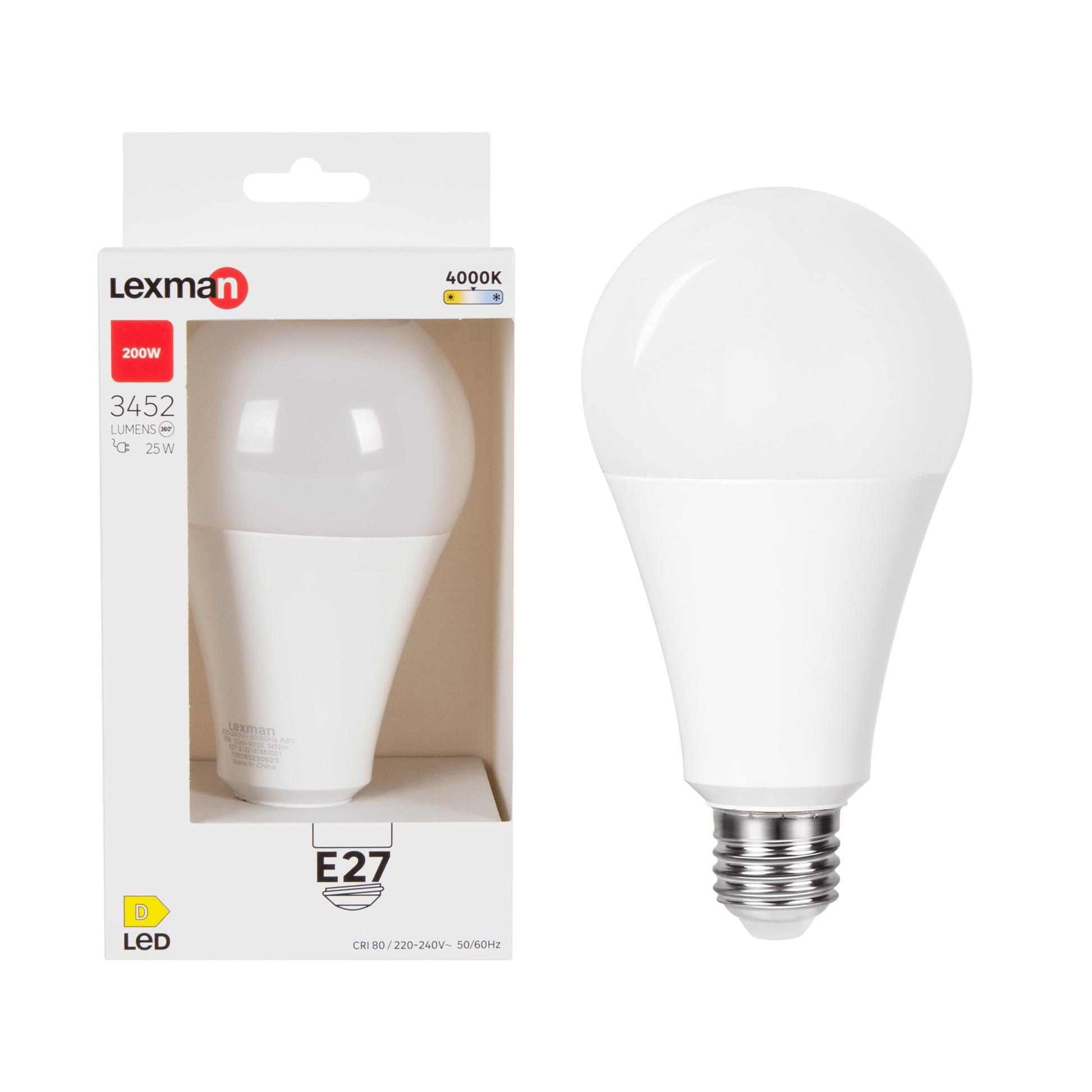 Bricocenter LED BULB E27= 200W FROSTED DROP NATURAL LIGHT