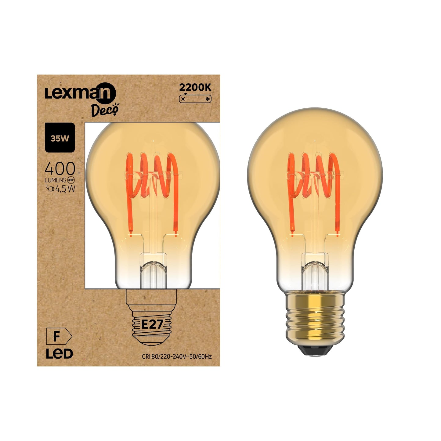 Bricocenter DECORATIVE LED BULB E27= 35W DROP SMALL AMBER