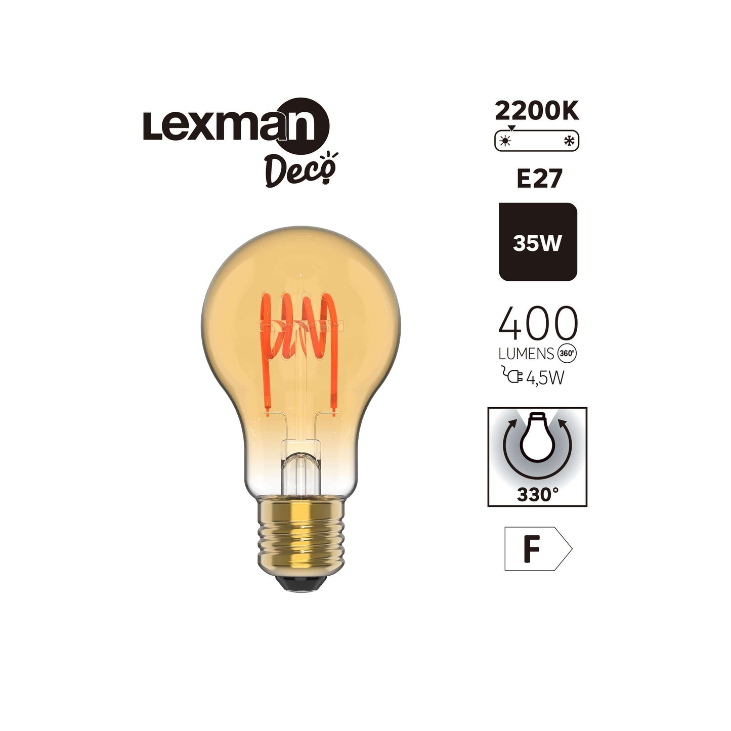 Bricocenter DECORATIVE LED BULB E27= 35W DROP SMALL AMBER