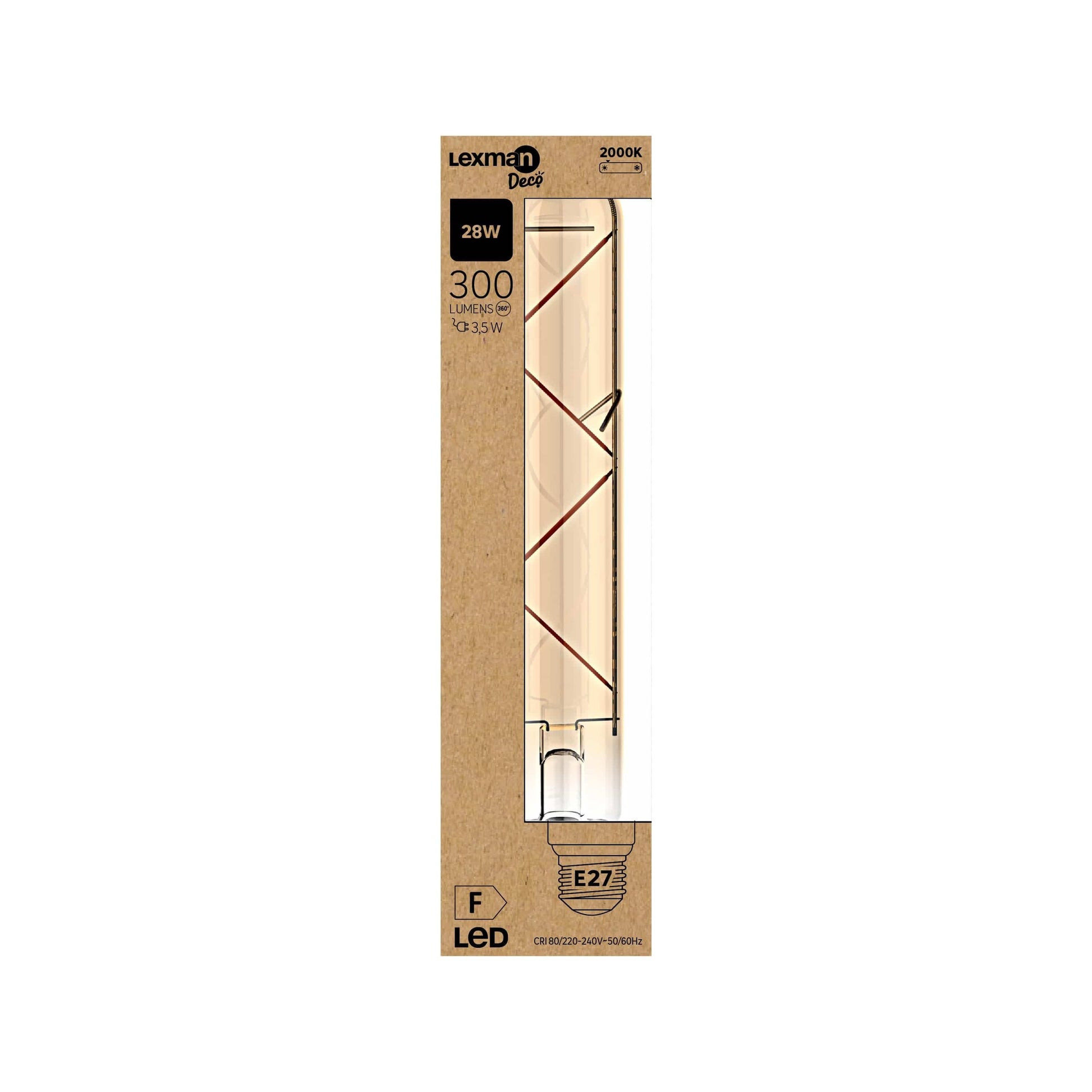 Bricocenter DECORATIVE LED BULB E27= 28W TUBULAR AMBER