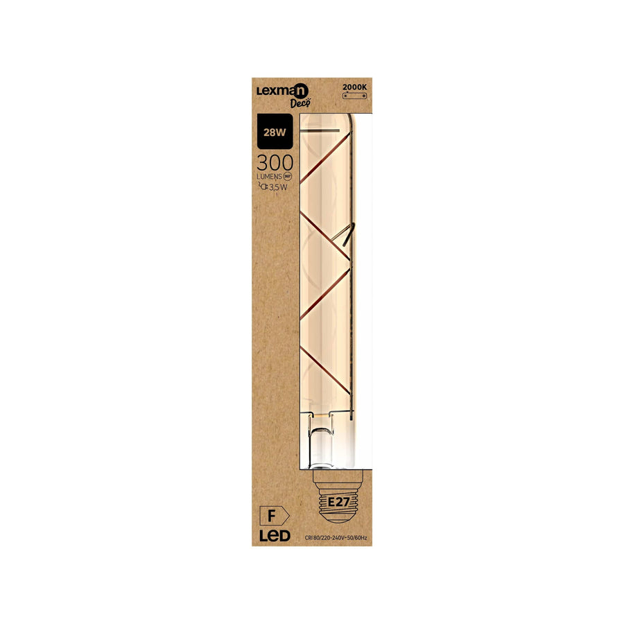 Bricocenter DECORATIVE LED BULB E27= 28W TUBULAR AMBER