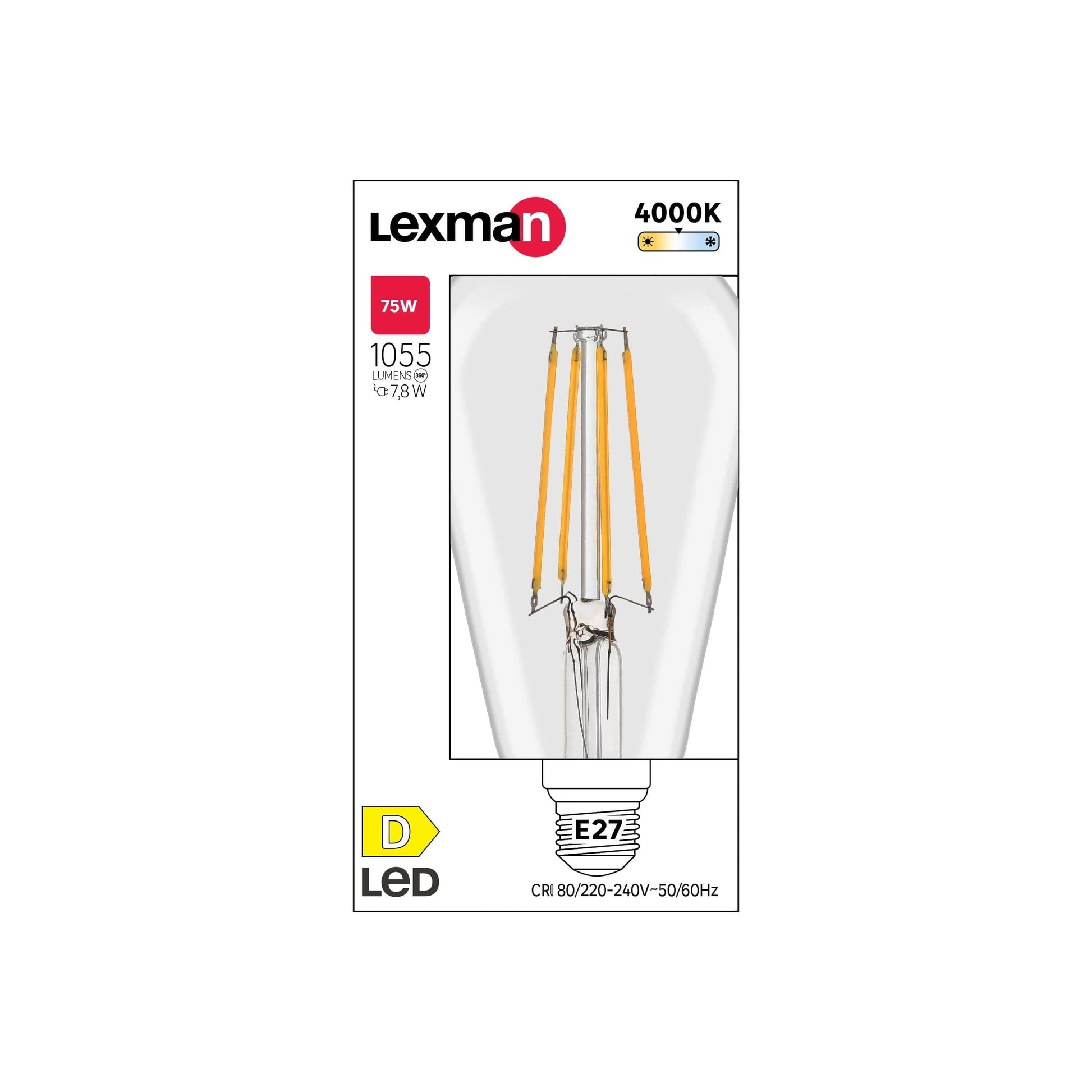 Bricocenter LED DECORATIVE BULB E27=75W CLEAR NATURAL LIGHT