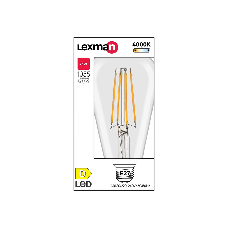 Bricocenter LED DECORATIVE BULB E27=75W CLEAR NATURAL LIGHT
